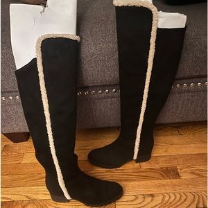 Women black suave high boots